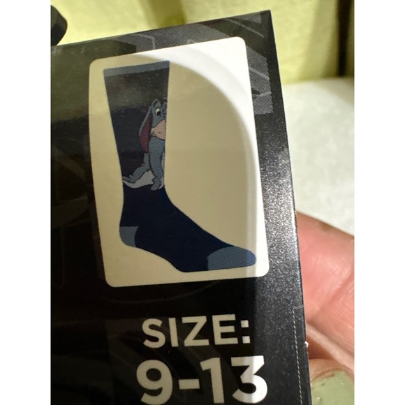 Disney Stitch Eeyore Crew‎ Socks Size 9-13 Character Socks NWT Blue Purple - Picture 2 of 4